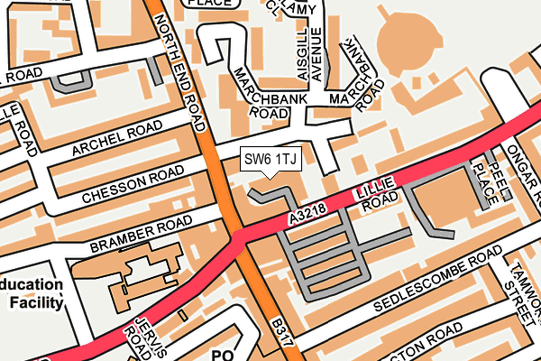SW6 1TJ map - OS OpenMap – Local (Ordnance Survey) SW6 1TJ map - OS OpenMap – Local (Ordnance Survey)