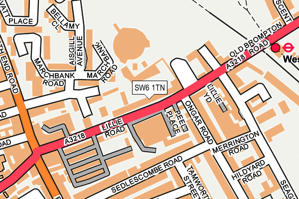 SW6 1TN map - OS OpenMap – Local (Ordnance Survey) SW6 1TN map - OS OpenMap – Local (Ordnance Survey)