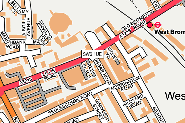 SW6 1UE map - OS OpenMap – Local (Ordnance Survey) SW6 1UE map - OS OpenMap – Local (Ordnance Survey)