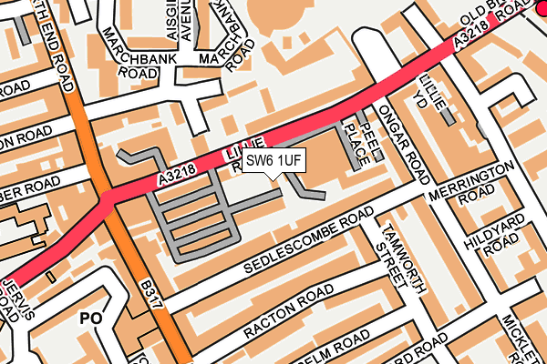 SW6 1UF map - OS OpenMap – Local (Ordnance Survey) SW6 1UF map - OS OpenMap – Local (Ordnance Survey)