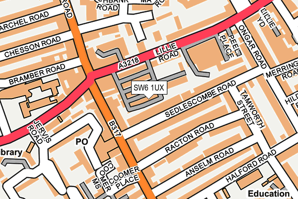SW6 1UX map - OS OpenMap – Local (Ordnance Survey) SW6 1UX map - OS OpenMap – Local (Ordnance Survey)