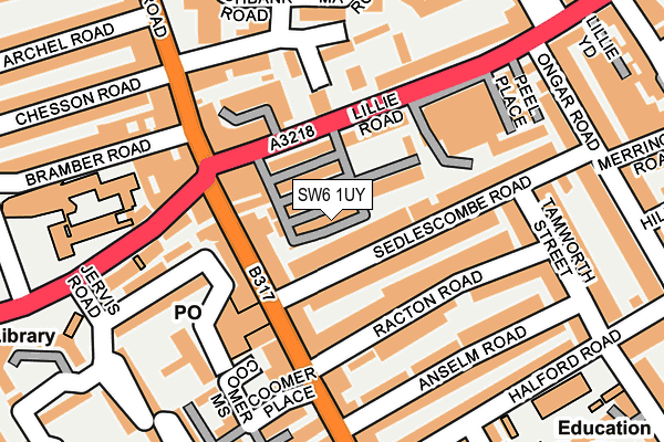 SW6 1UY map - OS OpenMap – Local (Ordnance Survey) SW6 1UY map - OS OpenMap – Local (Ordnance Survey)