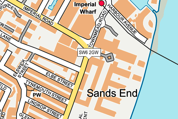 SW6 2GW map - OS OpenMap – Local (Ordnance Survey) SW6 2GW map - OS OpenMap – Local (Ordnance Survey)