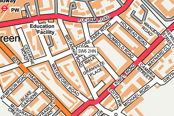 SW6 2HN map - OS OpenMap – Local (Ordnance Survey) SW6 2HN map - OS OpenMap – Local (Ordnance Survey)