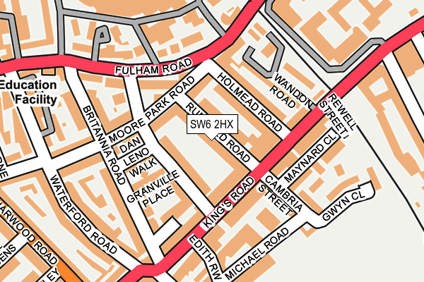 SW6 2HX map - OS OpenMap – Local (Ordnance Survey) SW6 2HX map - OS OpenMap – Local (Ordnance Survey)