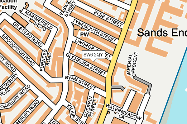 SW6 2QY map - OS OpenMap – Local (Ordnance Survey) SW6 2QY map - OS OpenMap – Local (Ordnance Survey)