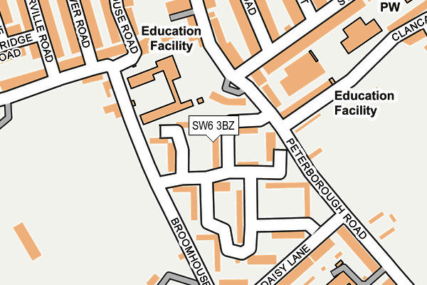 SW6 3BZ map - OS OpenMap – Local (Ordnance Survey) SW6 3BZ map - OS OpenMap – Local (Ordnance Survey)