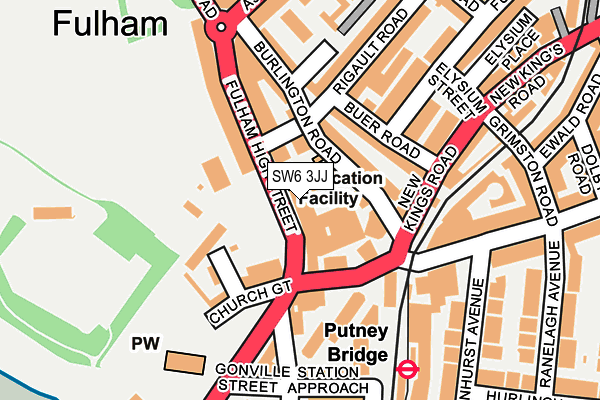 SW6 3JJ map - OS OpenMap – Local (Ordnance Survey) SW6 3JJ map - OS OpenMap – Local (Ordnance Survey)