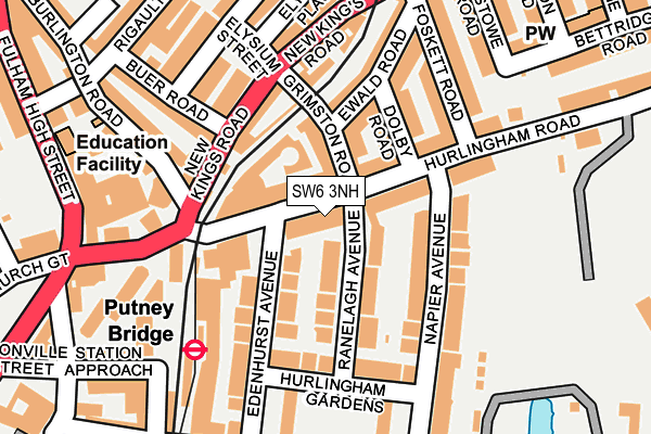 SW6 3NH map - OS OpenMap – Local (Ordnance Survey) SW6 3NH map - OS OpenMap – Local (Ordnance Survey)