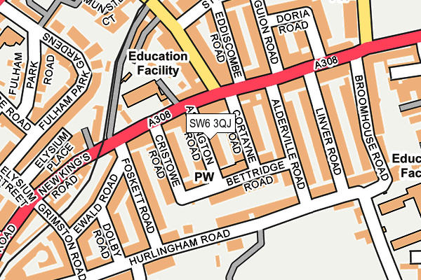 SW6 3QJ map - OS OpenMap – Local (Ordnance Survey) SW6 3QJ map - OS OpenMap – Local (Ordnance Survey)
