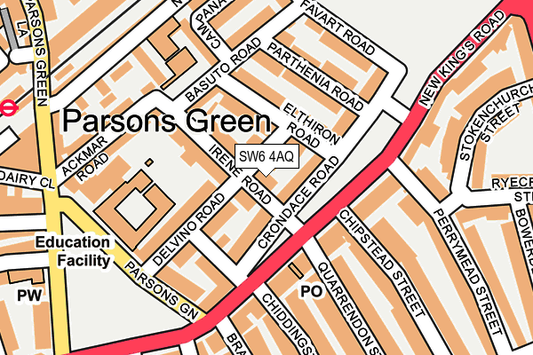 SW6 4AQ map - OS OpenMap – Local (Ordnance Survey)