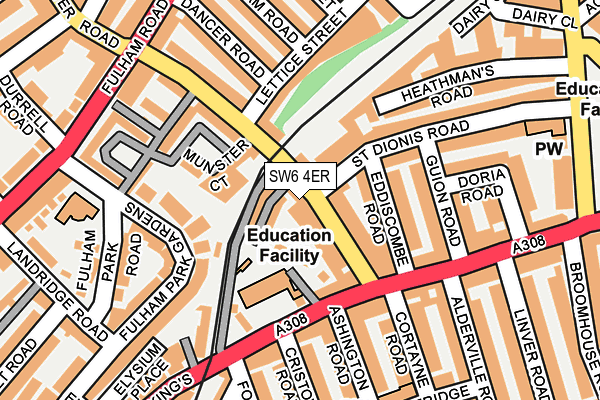 SW6 4ER map - OS OpenMap – Local (Ordnance Survey) SW6 4ER map - OS OpenMap – Local (Ordnance Survey)