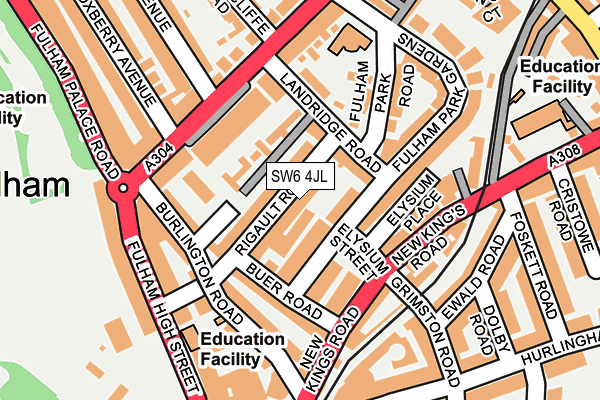 SW6 4JL map - OS OpenMap – Local (Ordnance Survey) SW6 4JL map - OS OpenMap – Local (Ordnance Survey)