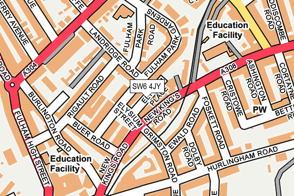 SW6 4JY map - OS OpenMap – Local (Ordnance Survey) SW6 4JY map - OS OpenMap – Local (Ordnance Survey)