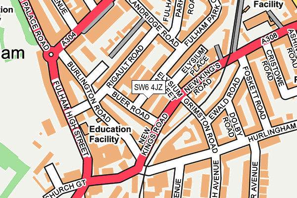 SW6 4JZ map - OS OpenMap – Local (Ordnance Survey) SW6 4JZ map - OS OpenMap – Local (Ordnance Survey)