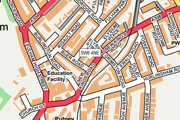 SW6 4NE map - OS OpenMap – Local (Ordnance Survey)