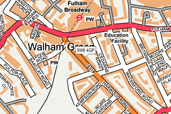 SW6 4QP map - OS OpenMap – Local (Ordnance Survey)