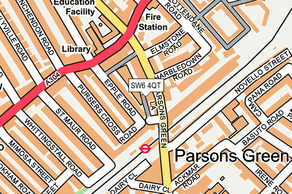 SW6 4QT map - OS OpenMap – Local (Ordnance Survey) SW6 4QT map - OS OpenMap – Local (Ordnance Survey)