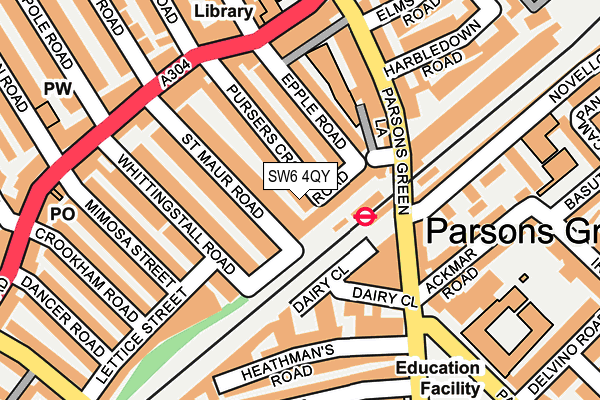 SW6 4QY map - OS OpenMap – Local (Ordnance Survey) SW6 4QY map - OS OpenMap – Local (Ordnance Survey)