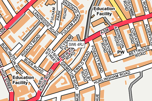 SW6 4RJ map - OS OpenMap – Local (Ordnance Survey) SW6 4RJ map - OS OpenMap – Local (Ordnance Survey)