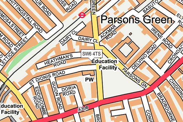SW6 4TS map - OS OpenMap – Local (Ordnance Survey) SW6 4TS map - OS OpenMap – Local (Ordnance Survey)