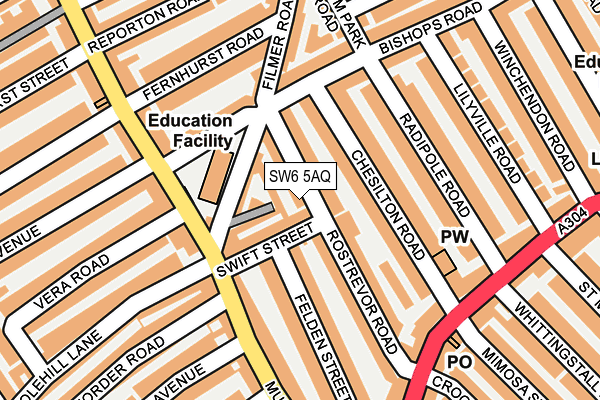 SW6 5AQ map - OS OpenMap – Local (Ordnance Survey) SW6 5AQ map - OS OpenMap – Local (Ordnance Survey)