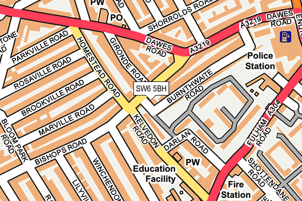 SW6 5BH map - OS OpenMap – Local (Ordnance Survey)