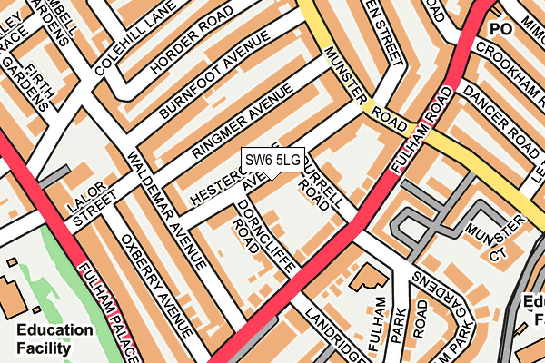 SW6 5LG map - OS OpenMap – Local (Ordnance Survey) SW6 5LG map - OS OpenMap – Local (Ordnance Survey)