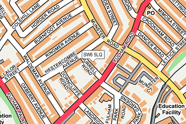 SW6 5LQ map - OS OpenMap – Local (Ordnance Survey) SW6 5LQ map - OS OpenMap – Local (Ordnance Survey)