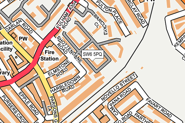 SW6 5PQ map - OS OpenMap – Local (Ordnance Survey) SW6 5PQ map - OS OpenMap – Local (Ordnance Survey)