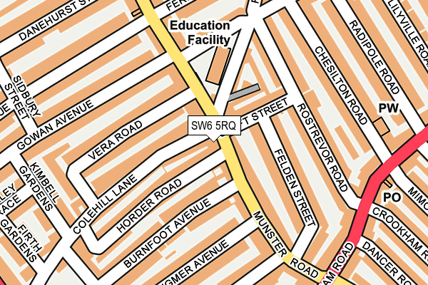 SW6 5RQ map - OS OpenMap – Local (Ordnance Survey) SW6 5RQ map - OS OpenMap – Local (Ordnance Survey)