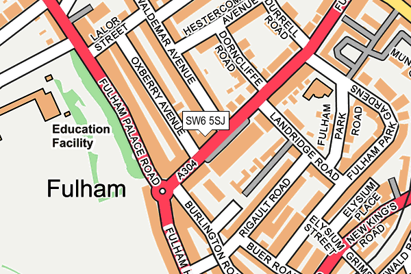 SW6 5SJ map - OS OpenMap – Local (Ordnance Survey) SW6 5SJ map - OS OpenMap – Local (Ordnance Survey)