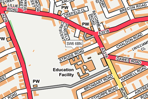 SW6 6BN map - OS OpenMap – Local (Ordnance Survey) SW6 6BN map - OS OpenMap – Local (Ordnance Survey)