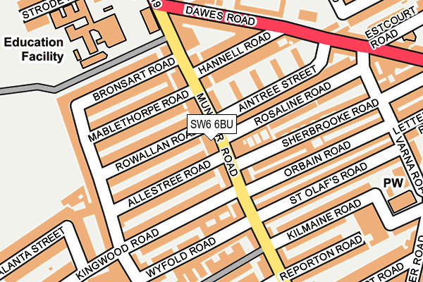 SW6 6BU map - OS OpenMap – Local (Ordnance Survey)