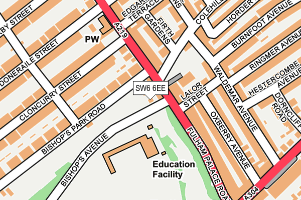 SW6 6EE map - OS OpenMap – Local (Ordnance Survey) SW6 6EE map - OS OpenMap – Local (Ordnance Survey)
