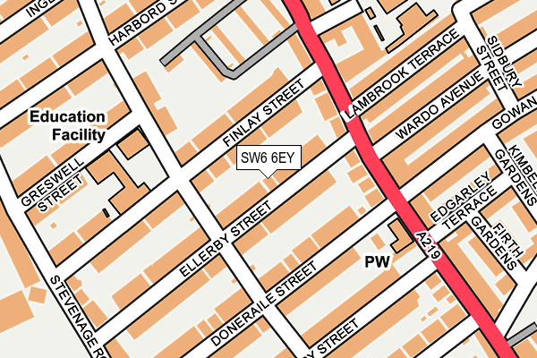 SW6 6EY map - OS OpenMap – Local (Ordnance Survey) SW6 6EY map - OS OpenMap – Local (Ordnance Survey)