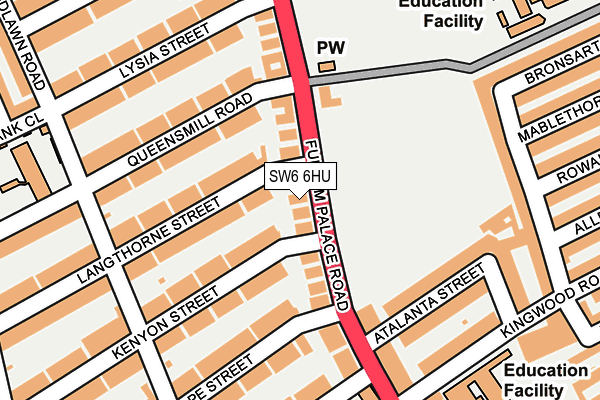 SW6 6HU map - OS OpenMap – Local (Ordnance Survey) SW6 6HU map - OS OpenMap – Local (Ordnance Survey)