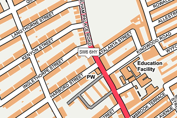 SW6 6HY map - OS OpenMap – Local (Ordnance Survey) SW6 6HY map - OS OpenMap – Local (Ordnance Survey)
