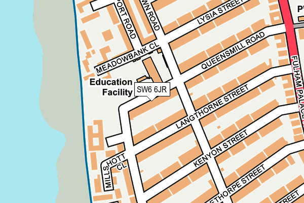 SW6 6JR map - OS OpenMap – Local (Ordnance Survey) SW6 6JR map - OS OpenMap – Local (Ordnance Survey)