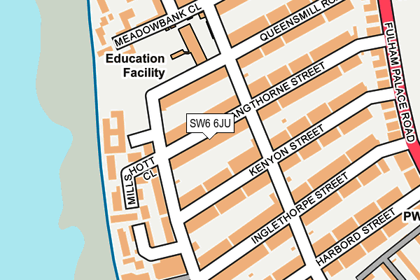 SW6 6JU map - OS OpenMap – Local (Ordnance Survey) SW6 6JU map - OS OpenMap – Local (Ordnance Survey)