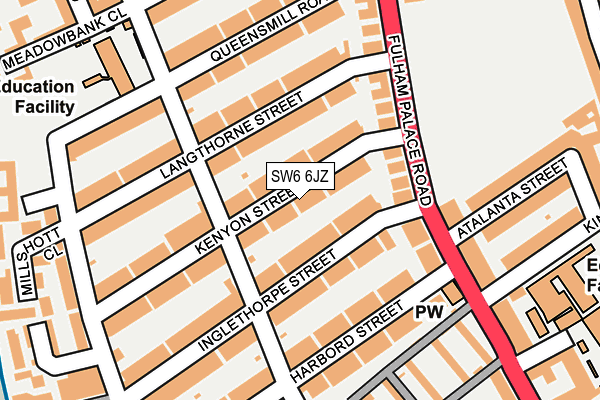 SW6 6JZ map - OS OpenMap – Local (Ordnance Survey) SW6 6JZ map - OS OpenMap – Local (Ordnance Survey)