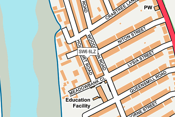SW6 6LZ map - OS OpenMap – Local (Ordnance Survey)