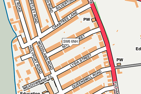 SW6 6NH map - OS OpenMap – Local (Ordnance Survey) SW6 6NH map - OS OpenMap – Local (Ordnance Survey)