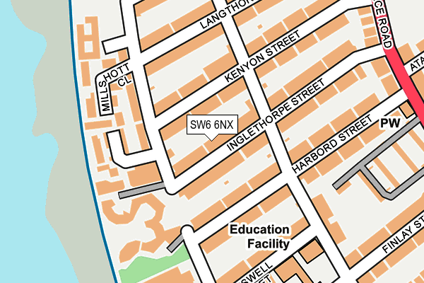 SW6 6NX map - OS OpenMap – Local (Ordnance Survey) SW6 6NX map - OS OpenMap – Local (Ordnance Survey)