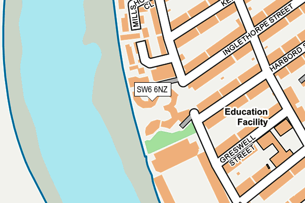 SW6 6NZ map - OS OpenMap – Local (Ordnance Survey) SW6 6NZ map - OS OpenMap – Local (Ordnance Survey)