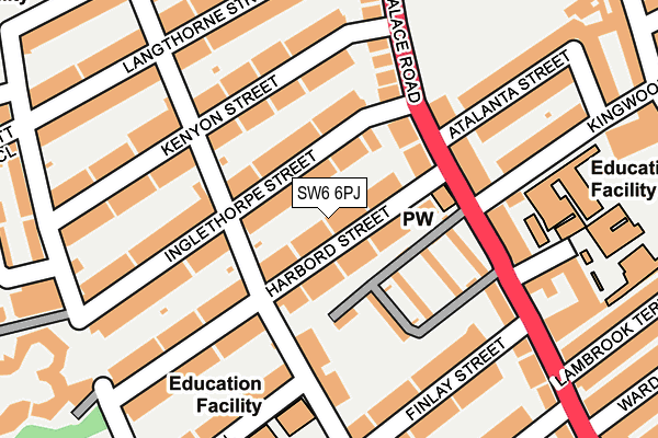 SW6 6PJ map - OS OpenMap – Local (Ordnance Survey) SW6 6PJ map - OS OpenMap – Local (Ordnance Survey)