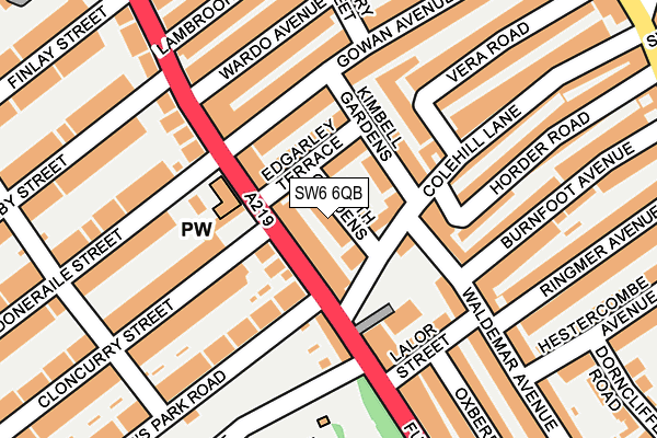 SW6 6QB map - OS OpenMap – Local (Ordnance Survey) SW6 6QB map - OS OpenMap – Local (Ordnance Survey)
