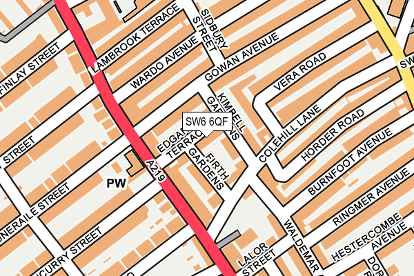 SW6 6QF map - OS OpenMap – Local (Ordnance Survey) SW6 6QF map - OS OpenMap – Local (Ordnance Survey)