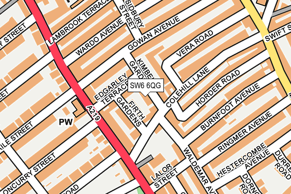 SW6 6QG map - OS OpenMap – Local (Ordnance Survey) SW6 6QG map - OS OpenMap – Local (Ordnance Survey)