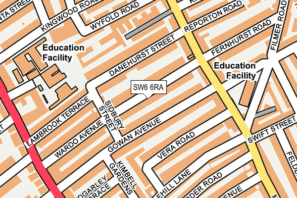 SW6 6RA map - OS OpenMap – Local (Ordnance Survey) SW6 6RA map - OS OpenMap – Local (Ordnance Survey)